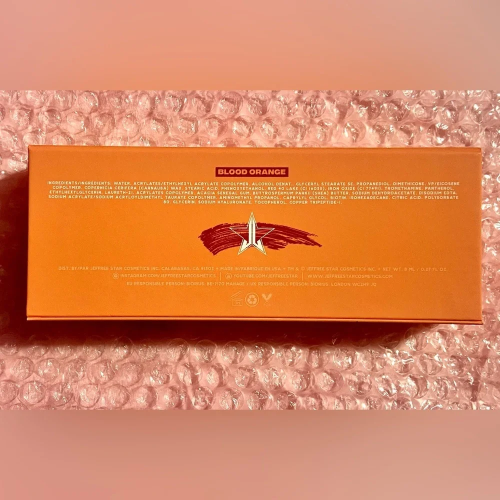 Jeffree Star Cosmetics F PROOF MASCARA BLOOD ORANGE Coral Eye Makeup Beauty NEW
